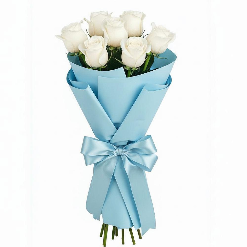 Букет 7 белых роз Проуд в Нерль