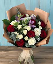 Букет цветов из:  Розы и Альстромерии в Нерль