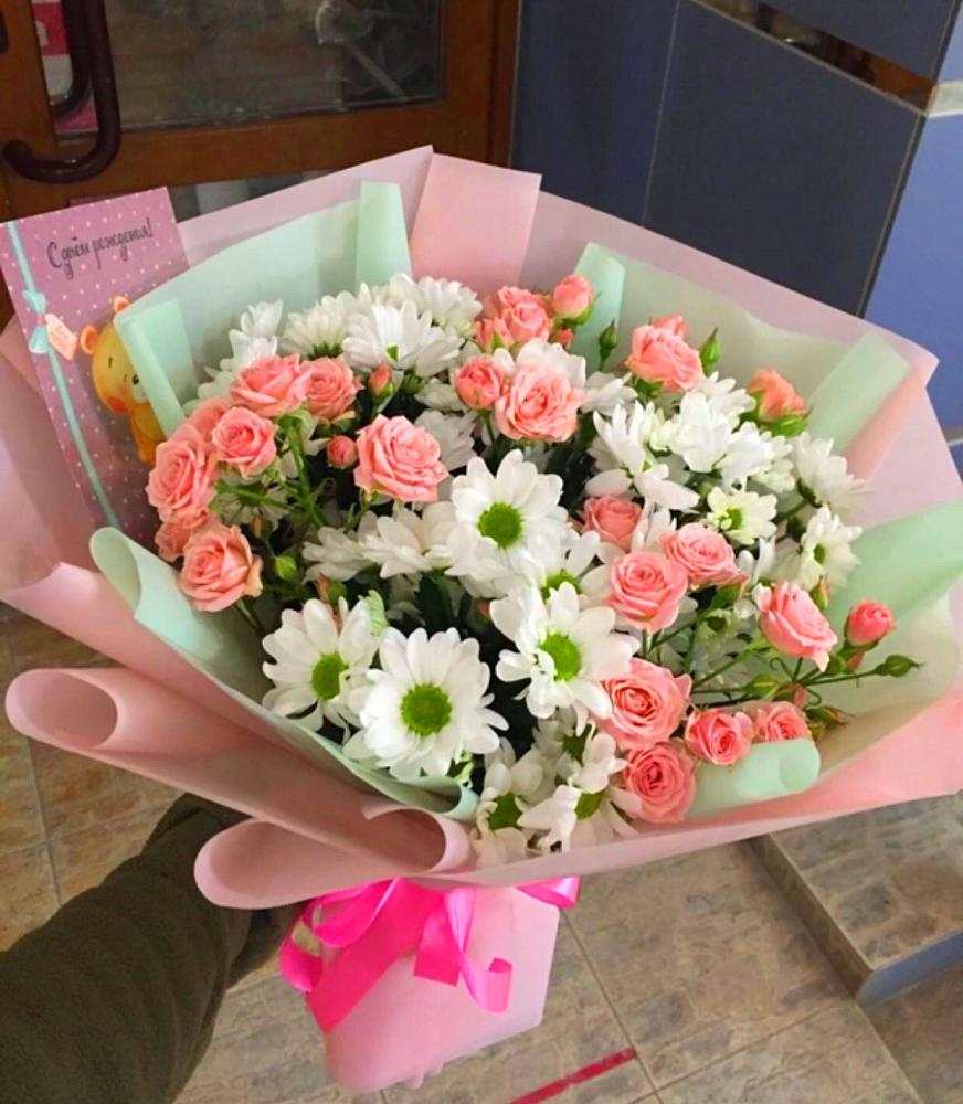 Букет цветов из: Розы и Хризантемы в Нерль