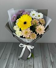 Букет цветов из:  Розы, Герберы и Хризантемы в Нерль