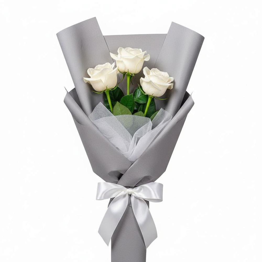 Букет 3 белые розы в Нерль