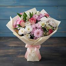 Букет цветов из:  Хризантемы, Альстромерии и Розы в Нерль