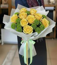 Букет цветов из:  Хризантемы и Розы в Нерль