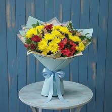 Букет цветов из:  Альстромерии и Хризантемы в Нерль