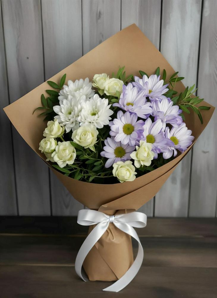Букет цветов из: Хризантемы и Розы в Нерль